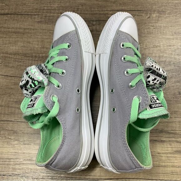 Converse All-Star Chuck Taylor~Women’s~Grey w/ Mint Green Double Tongue~Size 6 - Picture 7 of 9